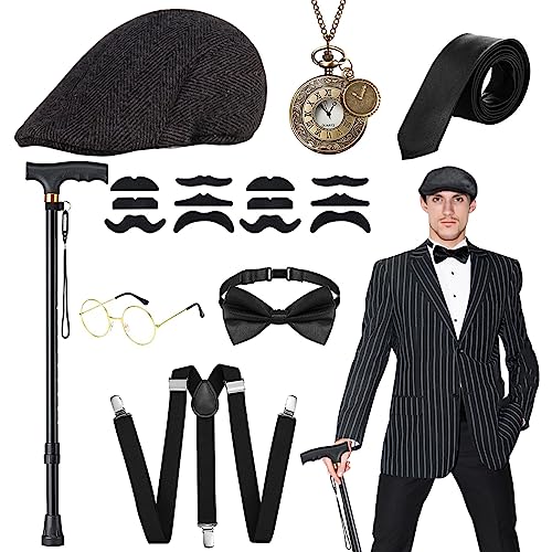 1920s Gatsby Flat Cap & Accessories Set