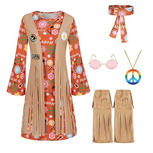 1960s-70s Hippie Costume Set (5 Pieces)