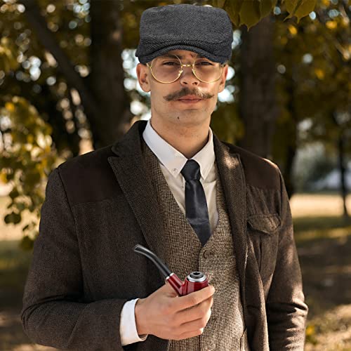 1920s Men's Accessories Clothing Costume Outfit with Fedora Hat Suspenders Bow Tie Pocket Watch Glasses (Einfache Schiebermütze)