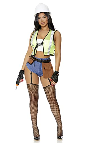 Forplay Women s Sexy Construction Worker Costume Yellow S M