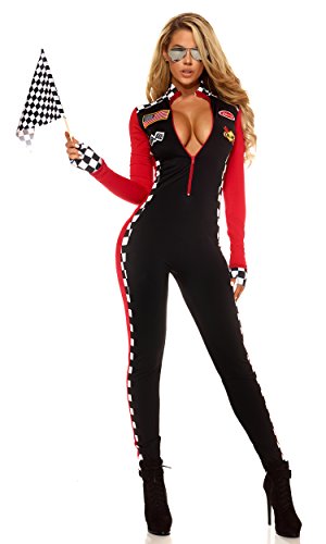 Forplay Women's Sexy Racer Costume - Race Car Driver Costume with Sunglasses, Large/X-Large, Black halloweenkingdom