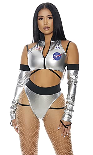 Forplay Women's to The Moon Sexy Astronaut Costume, Silver, XS/S halloweenkingdom